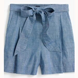 J. Crew Tie-waist chambray short, size 00
